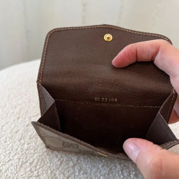 Authentic Gucci Wallet Color Brown Bi-fold GG Sherry line - Picture 7 of 11